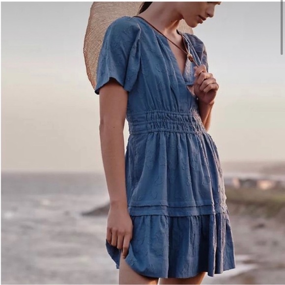 Anthropologie Dresses & Skirts - Anthropologie The Somerset Textured Mini Dress in Blue Size XL